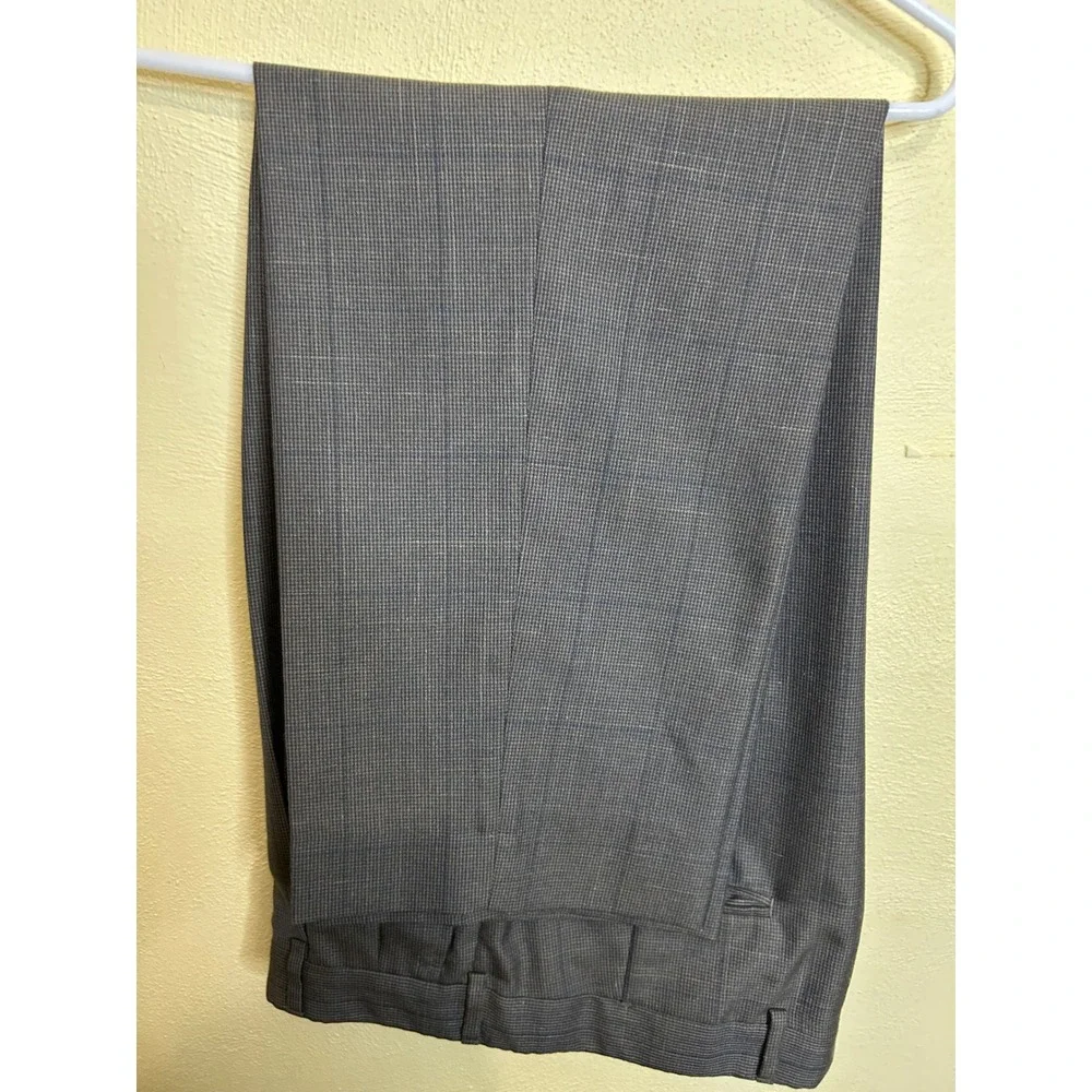 Sansabelt Gray Plaid Set Tailored in USA Imported‎ Fabric Two Button Blazer 42R